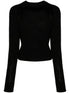 raglan-sleeves trimmed jumper